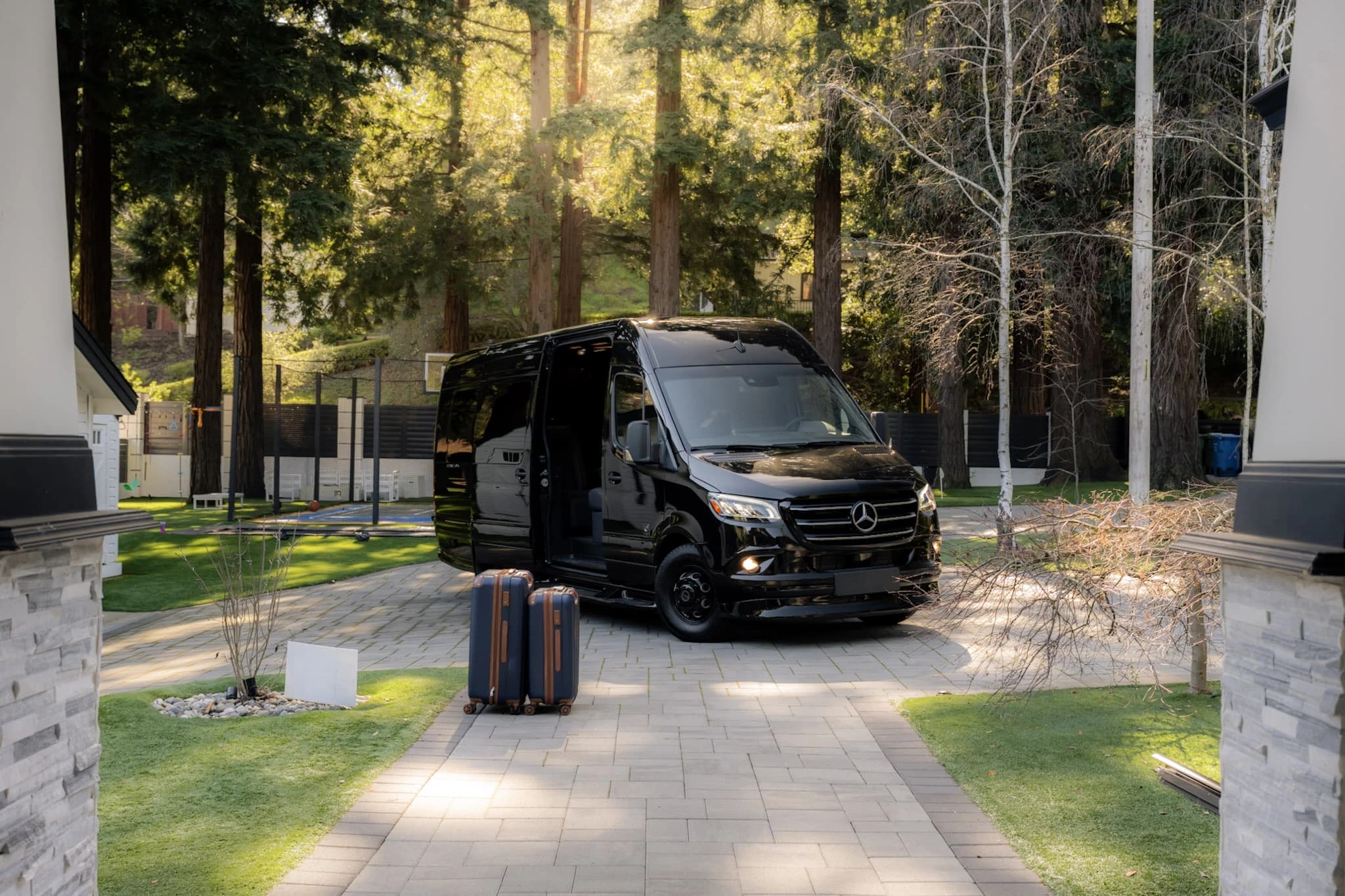 Convenient private pickup with luggage-ready boarding right from your home or stay.