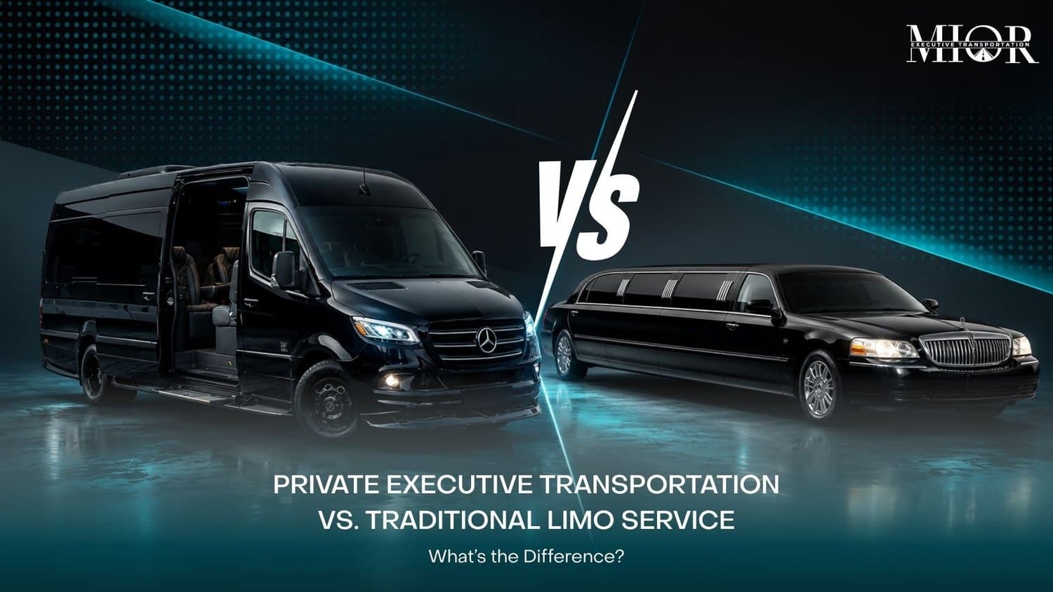 Mercedes-Benz Sprinter versus a stretch limousine — private executive transportation vs. traditional limo service